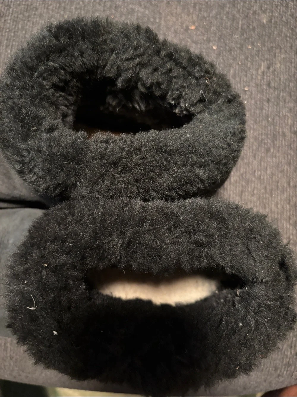 UGG Black Shearling Cuff Ankle Boots